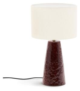 Červená/bílá stolní lampa s textilním stínidlem (výška 49 cm) Drava – Kave Home