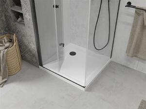Mexen Lima, sprchový kout 90 (dveře) x 90 (stěna) cm, 6mm čiré sklo, černý profil + SLIM sprchová vanička 5cm s černým sifonem, 856-090-090-70-00-4010B