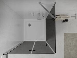 Mexen Lima, sprchový kout se skládacími dveřmi 70 (dveře) x 70 (stěna) cm, 6mm šedé sklo, chromový profil + slim sprchová vanička bílá, 856-070-070-01-40-4010