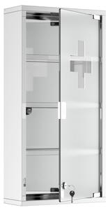 Závěsná lékárnička z nerezové oceli 30 x 12 x 60 cm | stříbrná