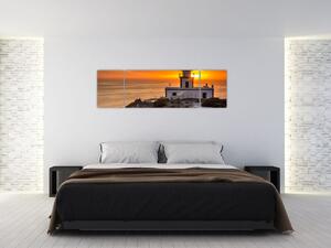 Obraz majáku při západu slunce (170x50 cm)