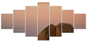 Obraz západu slunce ve skalách (210x100 cm)