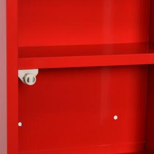 Závěsná lékárnička z nerezové oceli 25 x 12 x 48 cm | červená