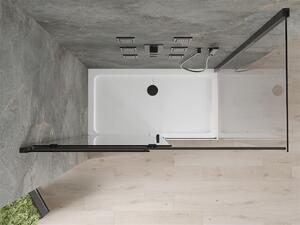 MEXEN - Omega sprchový kout, posuvné dveře, 130 x 70 cm, transparentní, černá + vanička Flat, bílá - 825-130-070-70-00-4010B