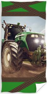 Dětská osuška Traktor zelený 70x140 cm
