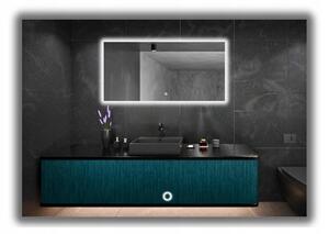 Zrcadlo s LED osvětlením, rozměry 115x100 cm, vodotěsné, s dotykovým spínačem