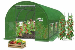 Zahradní fóliovník zelený, rolovací dveře 800x300 cm TUN5620