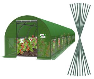 Zahradní fóliovník zelený, rolovací dveře 1 000x400 cm TUN8009