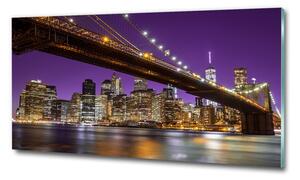 Foto obraz skleněný horizontální Manhattan noc osh-81069964