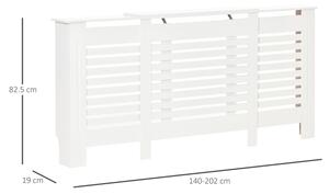Kryt na radiátor 140-202 cm s nastavitelnou délkou | bílý
