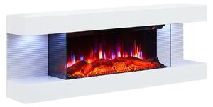 Elektrický nástěnný krb BALDERIA Lumina – topný výkon až 1800 W, 3D efekt plamenů, bílý