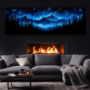 Obraz na plátně - Hory hvězd se dotýkají FeelHappy.cz Velikost obrazu: 60 x 20 cm