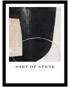 Plakát v rámu 32x42 cm Sort Of Stone – Malerifabrikken