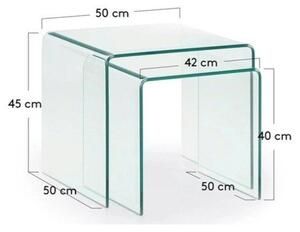 Skleněné konferenční stolky v sadě 2 ks 50x50 cm Burano – Kave Home
