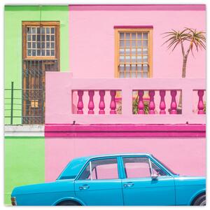 Obraz auta - barevné domy (30x30 cm)