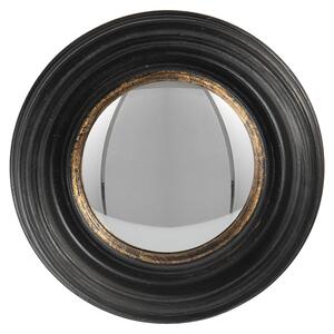 Nástěnné zrcadlo v černém rámu se zlatou linkou Beneoit – Ø 16 cm