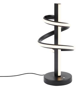 Designová stolní lampa černá vč. LED stmívatelná s 3-stupňovým spínačem - Rolla
