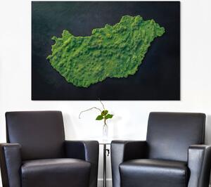DUBLEZ | Machový obraz na stěnu - Mapa Maďarska (UV tisk) | UV tisk, Premium