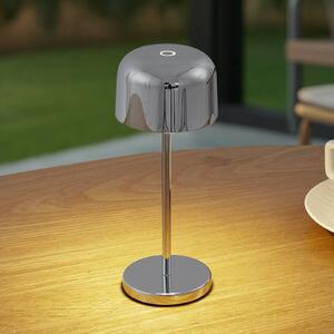 Nabíjecí stolní lampa Lucande LED Quill, chrom, CCT, stmívatelná