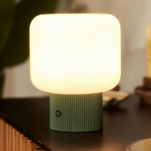 LED stolní lampa Lucande Katrin Palm, zelená, sklo