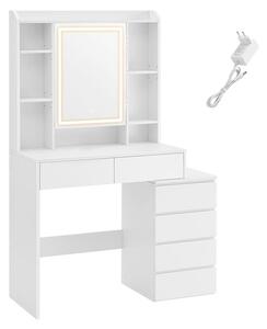 SONGMICS Toaletní stolek Vasagle Ginny 97 cm s LED osvětlením bílý