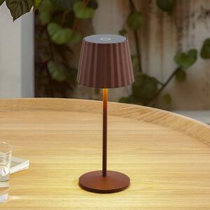 Nabíjecí stolní lampa Lindby LED Esali, rezavě hnědá, IP54