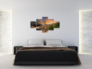 Obraz - Odraz v horském jezeře (125x70 cm)
