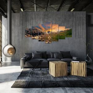 Obraz - Odraz v horském jezeře (210x100 cm)