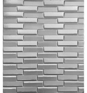 Samolepící pěnové 3D panely SILVER, cena za kus, rozměr 70 x 77 cm, 3D obklad stříbrný, IMPOL TRADE