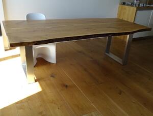 KULHÁNEK Designový jídelní stůl ze 2 ks fošen Velikost desky: 150x80 cm