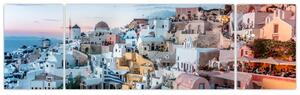 Obraz - Stmívání v Santorini (170x50 cm)