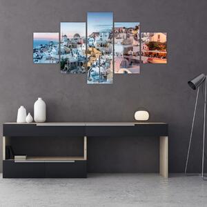 Obraz - Stmívání v Santorini (125x70 cm)
