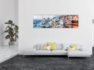 Obraz - Stmívání v Santorini (170x50 cm)