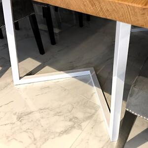 KULHÁNEK Moderní stůl s rustikální hranou a kovovou podnoží "V" Velikost desky: 160x80 cm, Odstín podnože: antracit - RAL 7016