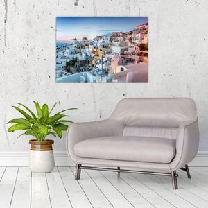Obraz - Stmívání v Santorini (70x50 cm)