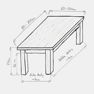 KULHÁNEK Jídelní stůl z dubového masivu Velikost desky: 150x80 cm