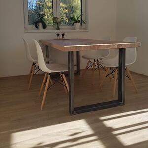 KULHÁNEK Jídelní stůl s drásaným povrchem Velikost desky: 150x80 cm, Odstín podnože: černá s jemnou strukturou - JS RAL 9005
