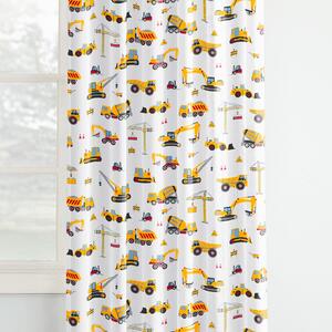 Goldea dětský bavlněný závěs - nákladní auta a bagry 140x150 cm