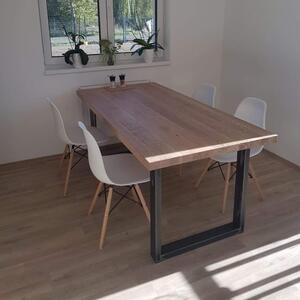 KULHÁNEK nábytek Jídelní stůl s drásaným povrchem Velikost desky: 150x80 cm, Odstín podnože: antracit - RAL 7016