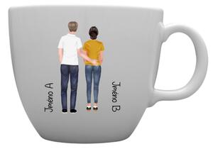 Personalizovaný MEGA XXL keramický hrnek 1000 ml s párem zezadu