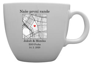 Personalizovaný MEGA XXL keramický hrnek 1000 ml s mapou