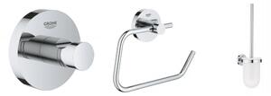 Sada záchodová štětka Grohe Essentials 40374001, držák na toaletní papír Grohe Essentials 40689001, 40364001