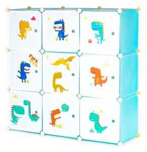 Dětská modulární skříň DINO 9 polic