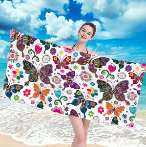 Plážová osuška s barevnými motýly Šířka: 100 cm | Délka: 180 cm