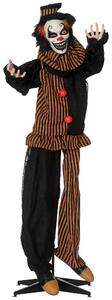 Outsunny Halloween-Dekoration Horror-Clown mit Spezialeffekten und Soundfunktion 100 cm x 18 cm x 153 cm