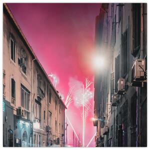 Obraz ohňostroje v Marseille (30x30 cm)
