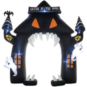 Nafukovací halloweenský oblouk, 4 duchové, LED světla, voděodolný, 300 x 76 x 300 cm