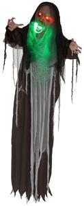 Zelené monstrum, halloweenská dekorace, děsivé zvukové efekty, červené oči, pohyblivé, 183 cm