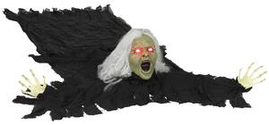 183cm Halloween dekorace Halloween zombie-babička s LED světly, se zvukovou funkcí, na párty