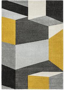 Breno Kusový koberec LARA E543A-FTD28 Grey-Yellow, Vícebarevné, 160 x 230 cm